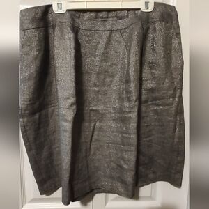 Talbots Silver Linen Skirt w Pockets
